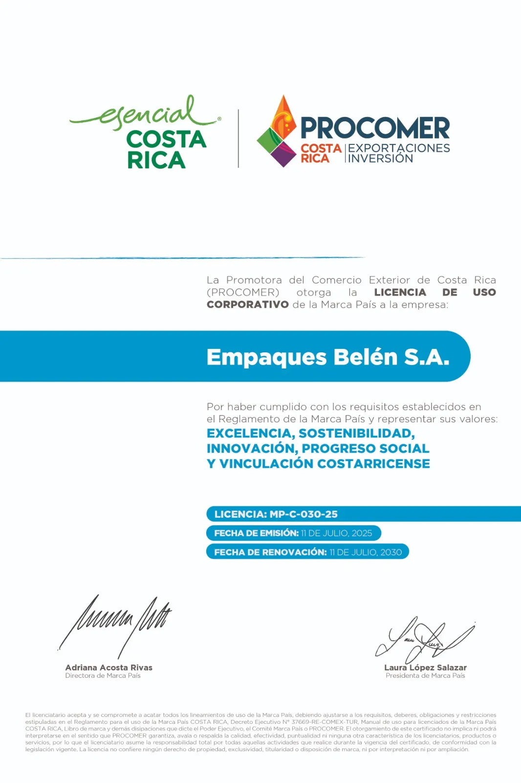 Licenciamiento Esencial Costa Rica