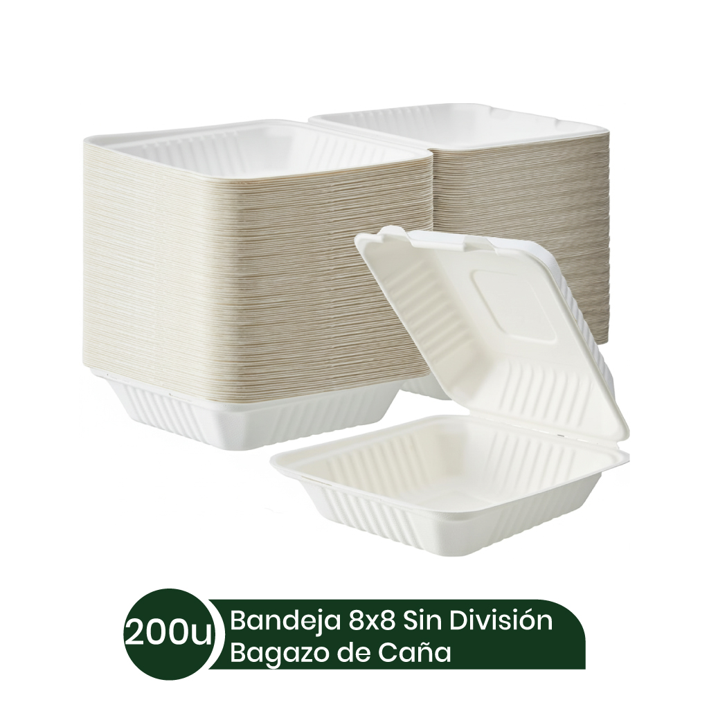 Bandeja 8x8 S/D BIOBELEN 4x50 unid Bagazo Caña