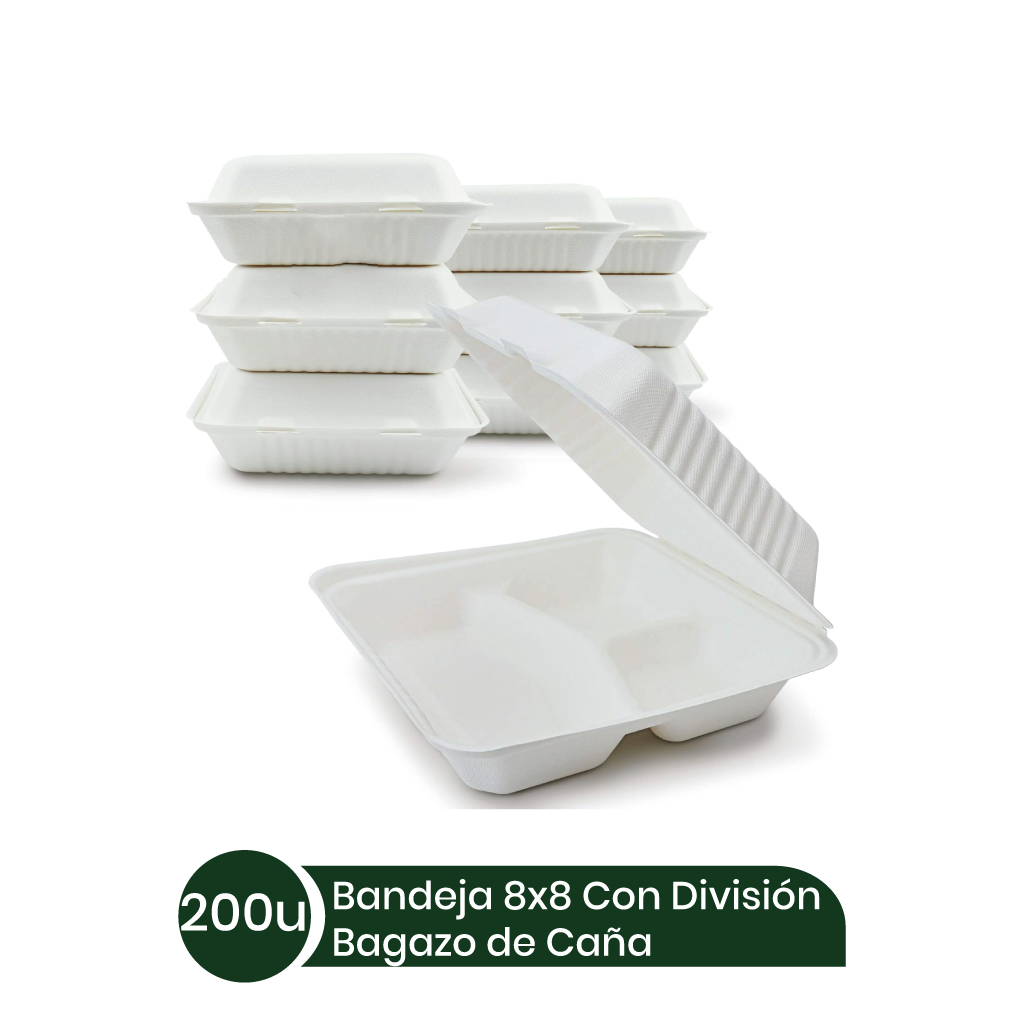 Bandeja 8x8 C/D BIOBELEN 4x50 unid Bagazo Caña
