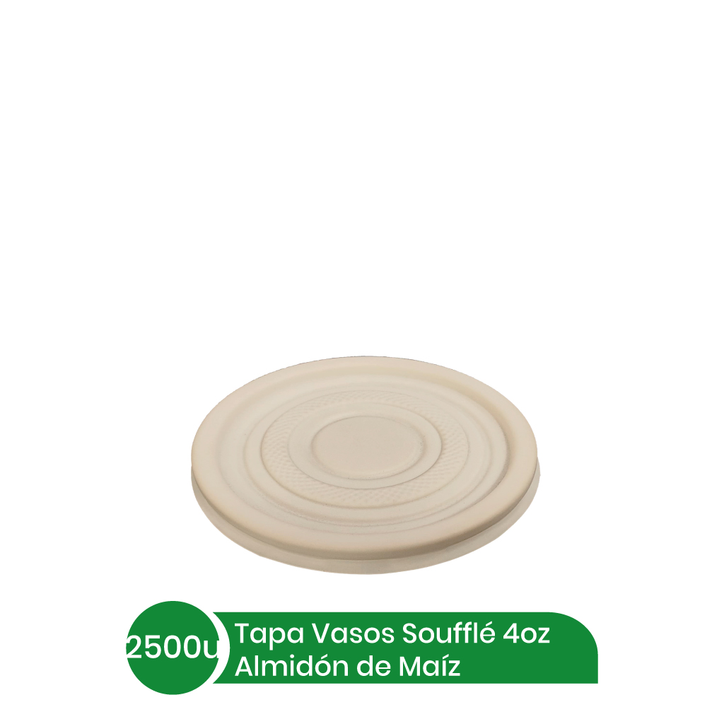 Tapa Souffle 4oz BIO Almidon Maiz BEIGE 25x100 unid