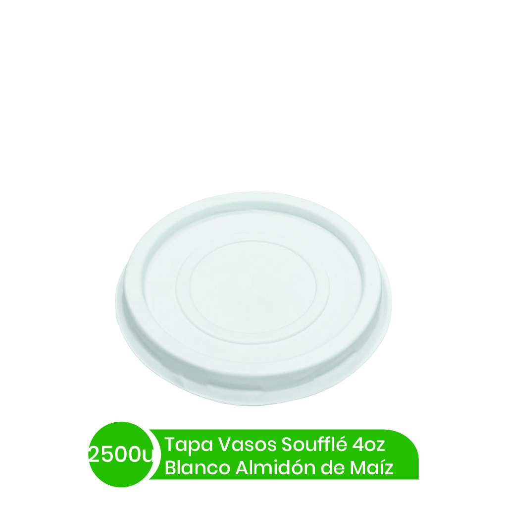 Tapa Souffle 4oz BIO Almidon Maiz BLANCA 25x100 unid