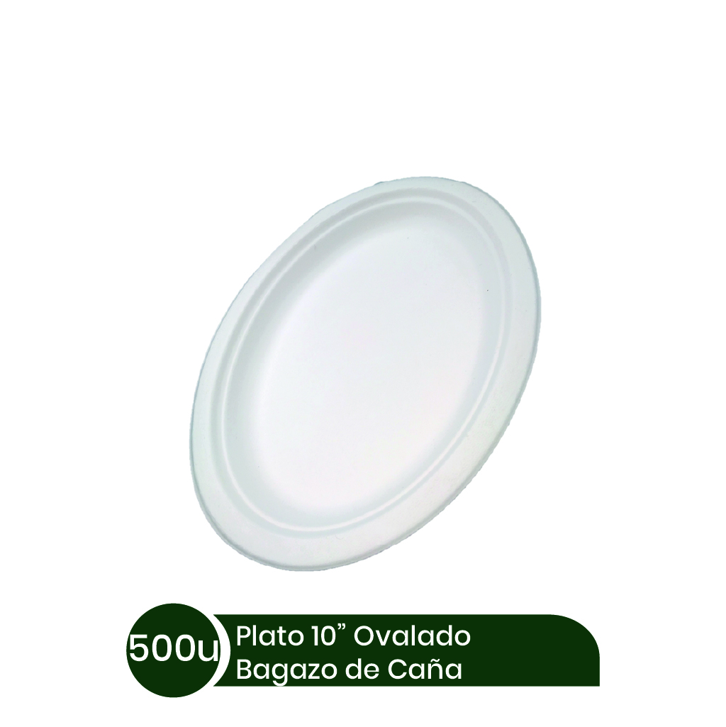 Plato #10 Ovalado BIOBELEN 4x125 unid Bagazo Caña