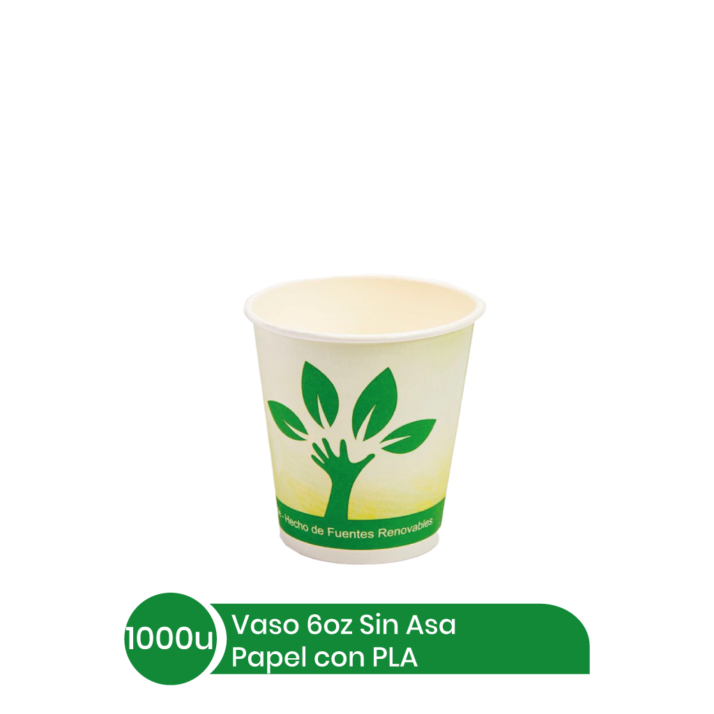 Vasos #6 S/A BIOBELEN PLA+papel 20x50 unid