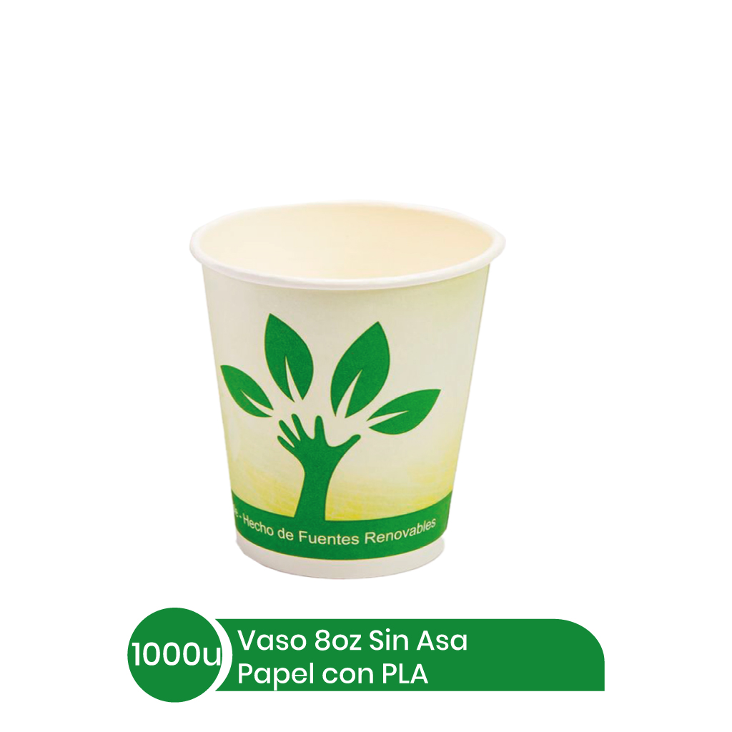 Vasos #8 S/A BIOBELEN PLA+papel 20x50 unid