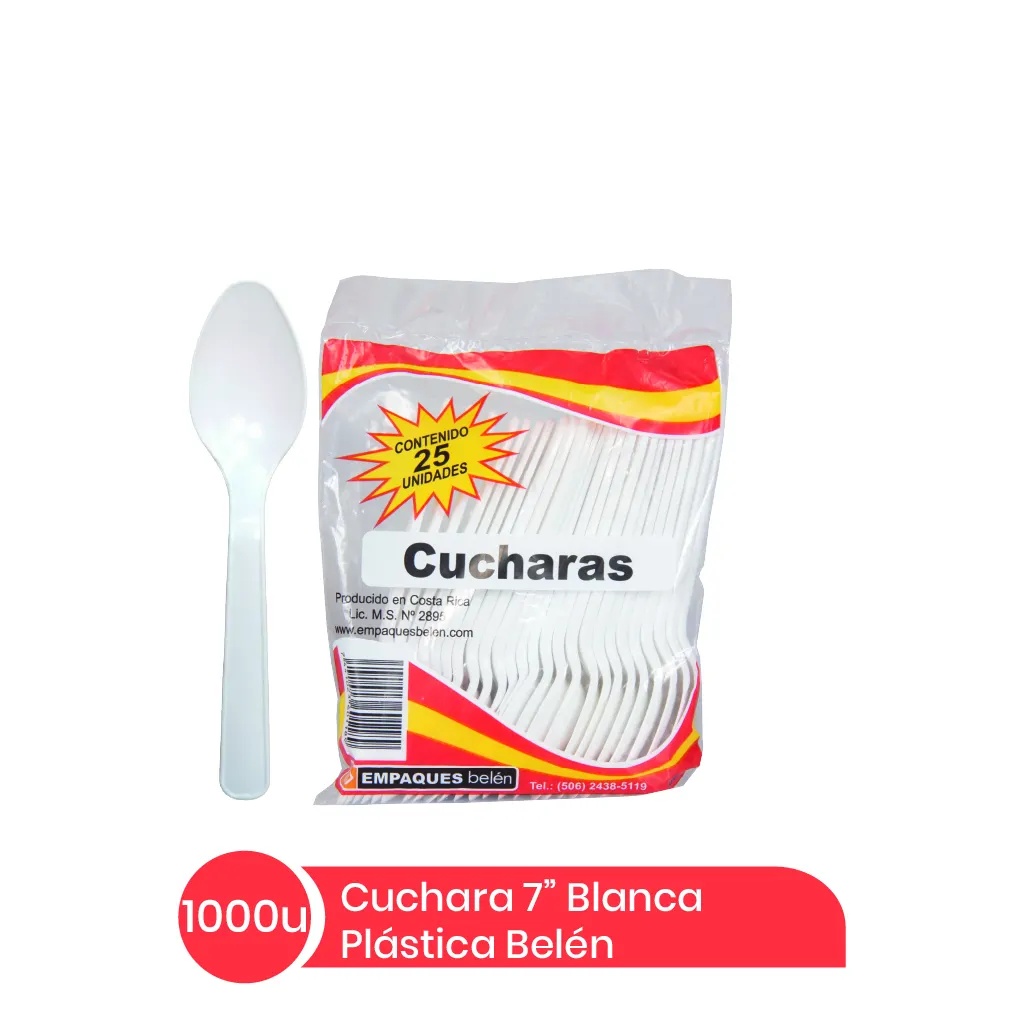 Cuchara #7 EB Plastic Blanca