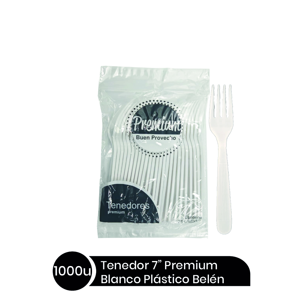 Tenedor #7 EB PREMIUM BUEN PROVECHO Plast Blanco