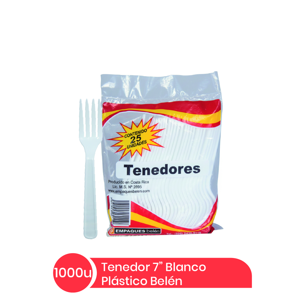 Tenedor #7 EB Plastic Blanco
