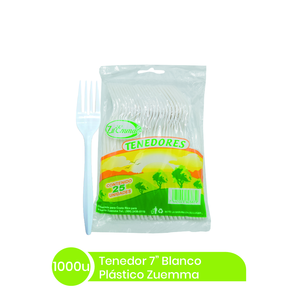 Tenedor #7 ZuEmma Plastic Blanco 40x25