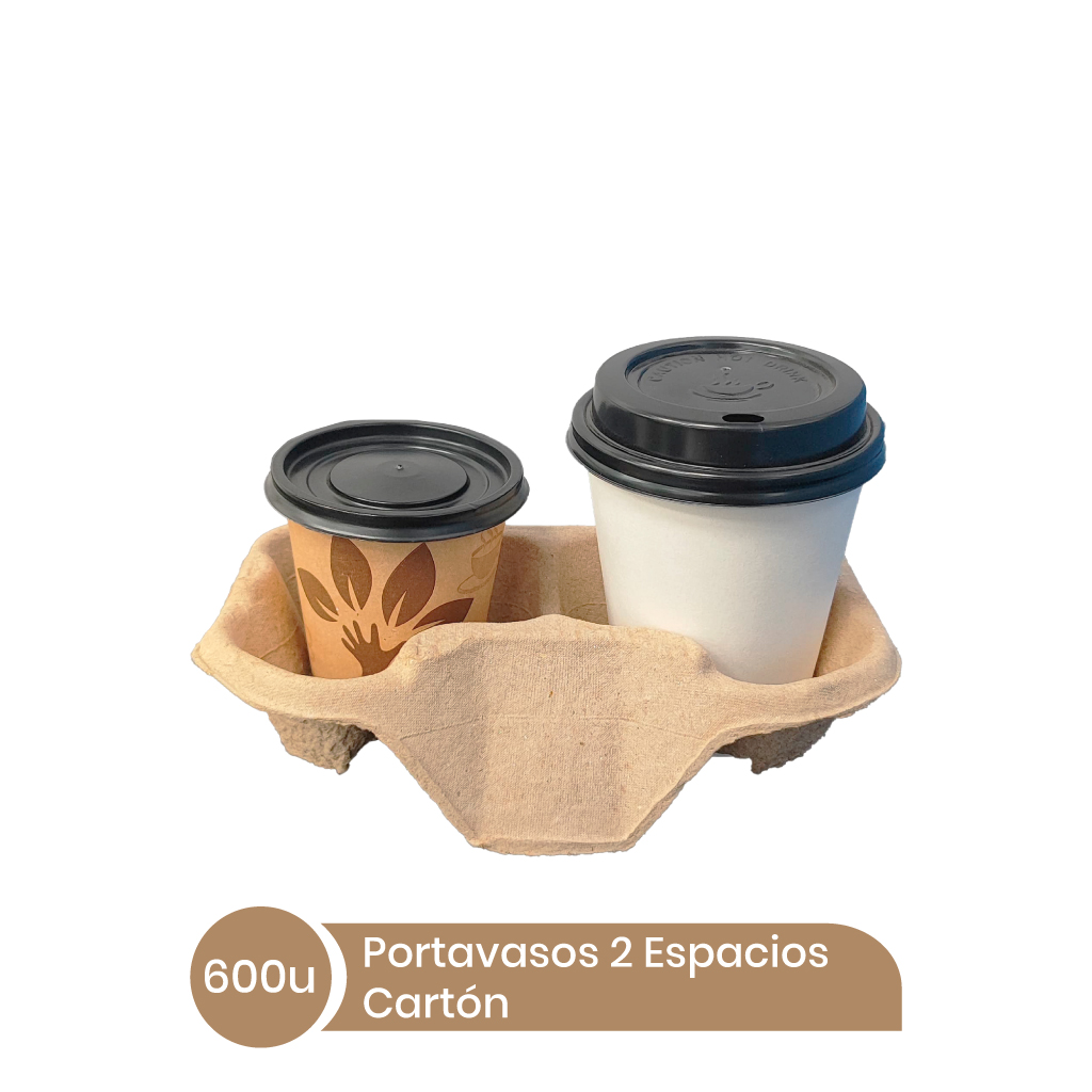 Portavasos Desechables 2 espacios Bipartido 600 unid