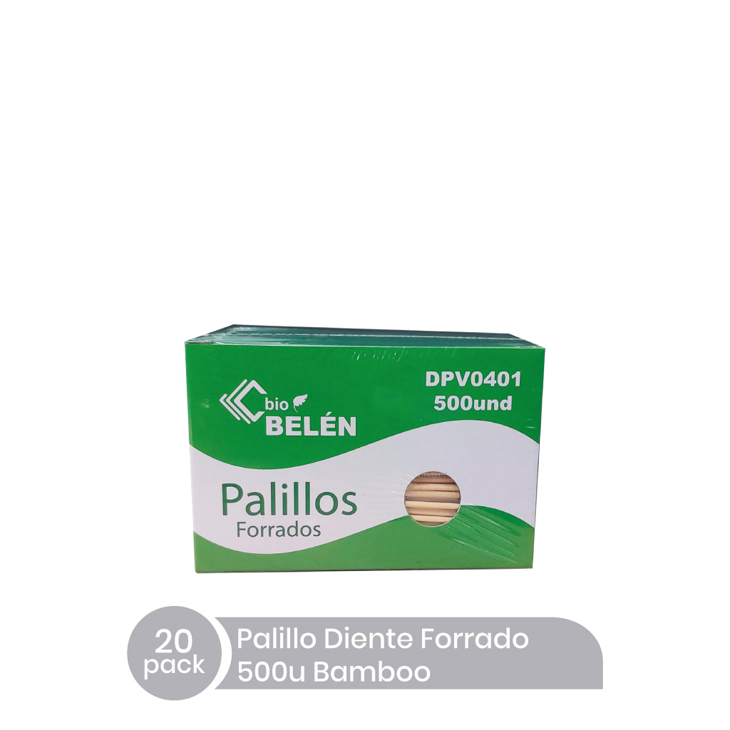 Palillos de dientes bambú EB con envoltura