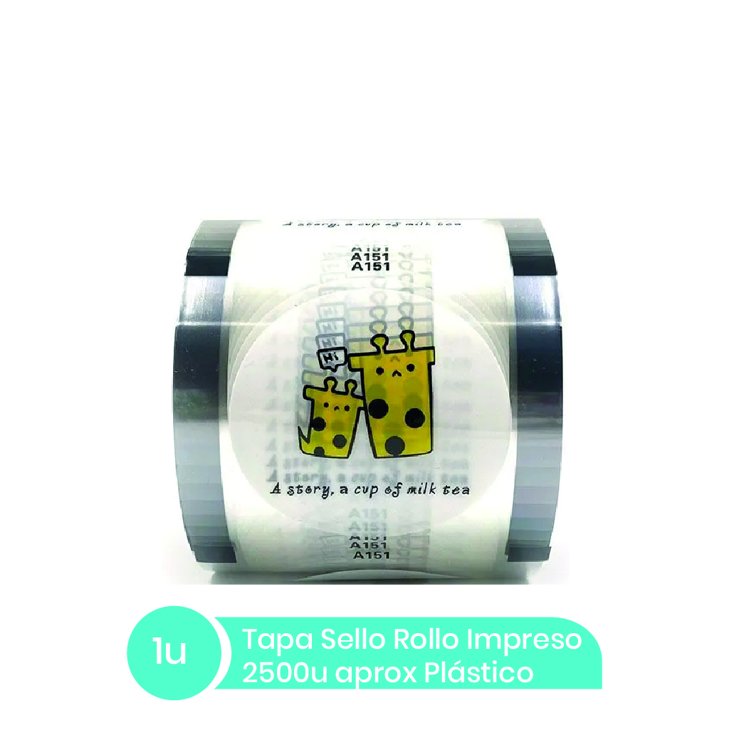 Tapa Sello Rollo Plastico Impreso 2500 sellos aprox