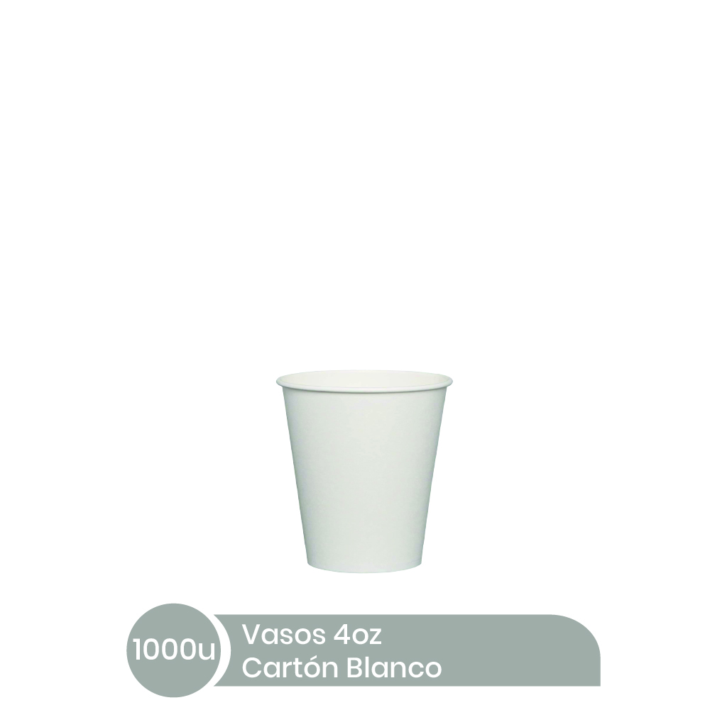 Vasos #4 S/A Blanco Carton 20x50unid