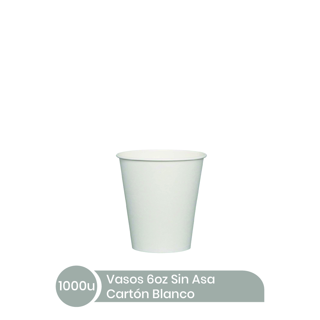 Vasos #6 S/A Blanco Carton