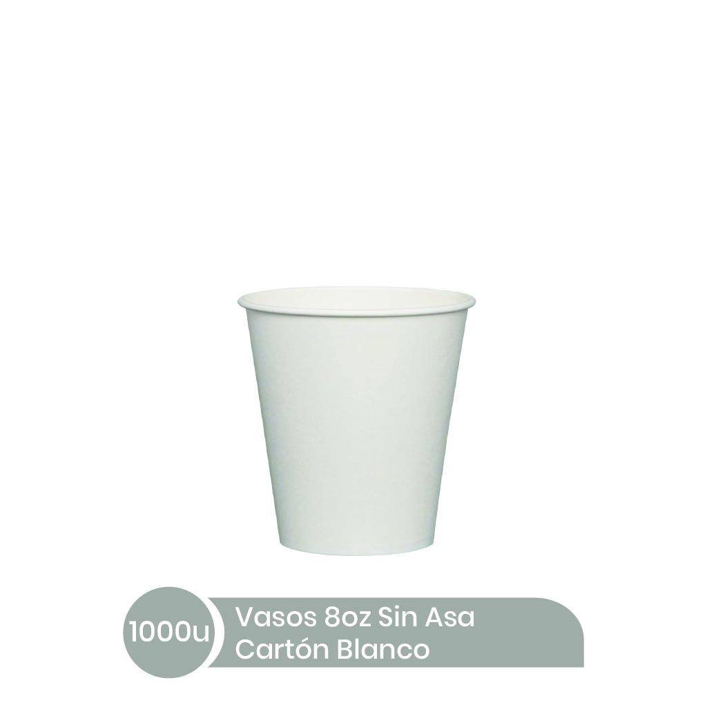 Vasos #8 S/A Blanco Carton