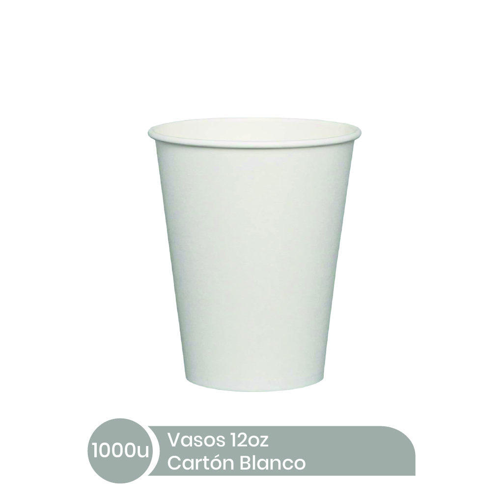 Vasos #12 Hot Blanco Carton 40x25 unid