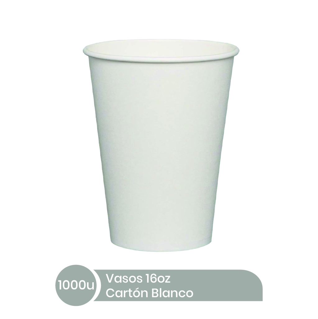 Vasos #16 Hot Blanco E/Amer Carton 20x50 unid